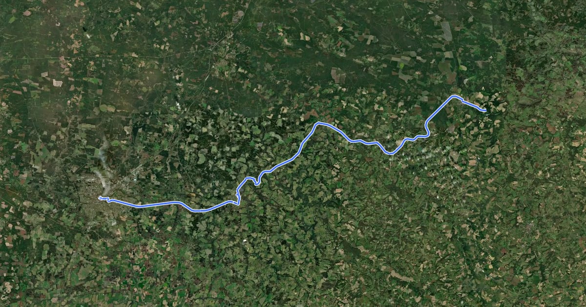 Маршрут EV3 France 45, Poujoulieu - Mont-de-Marsan на спутниковом снимке