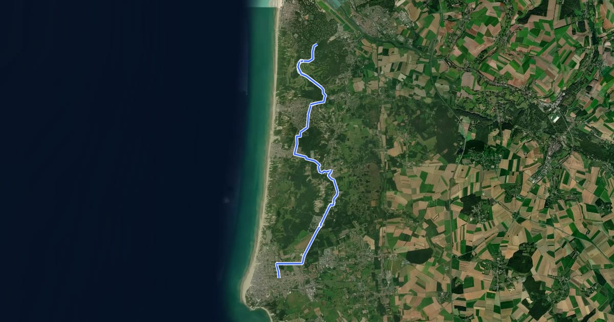 Маршрут EV4 France, Berck - Le Touquet на спутниковом снимке