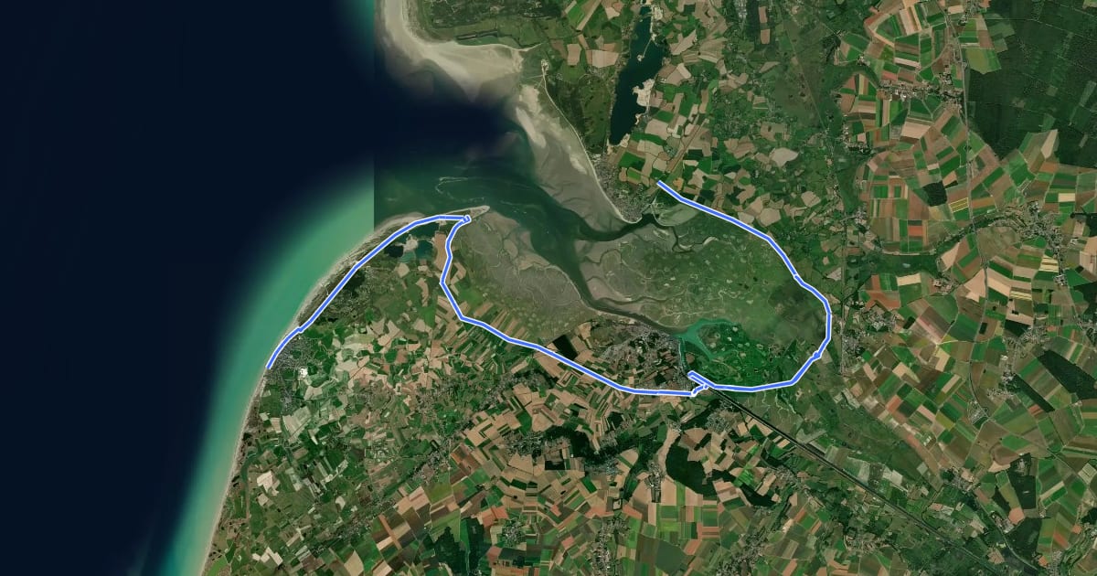 Маршрут EV4 France, Cayeux-sur-Mer - Le Crotoy на спутниковом снимке