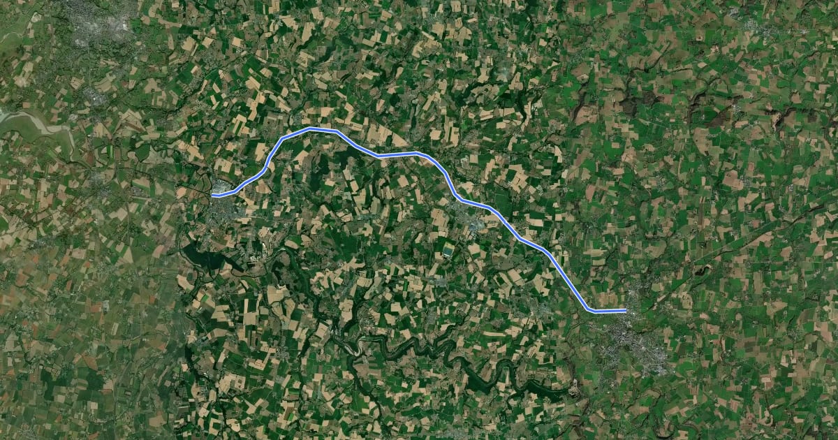 Маршрут EV4 France, Ducey-les-Chéris - Saint-Hilaire-du-Harcouet на спутниковом снимке