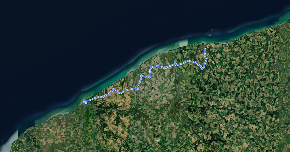 Маршрут EV4 France, Fécamp - Saint-Valéry-en-Caux на спутниковом снимке