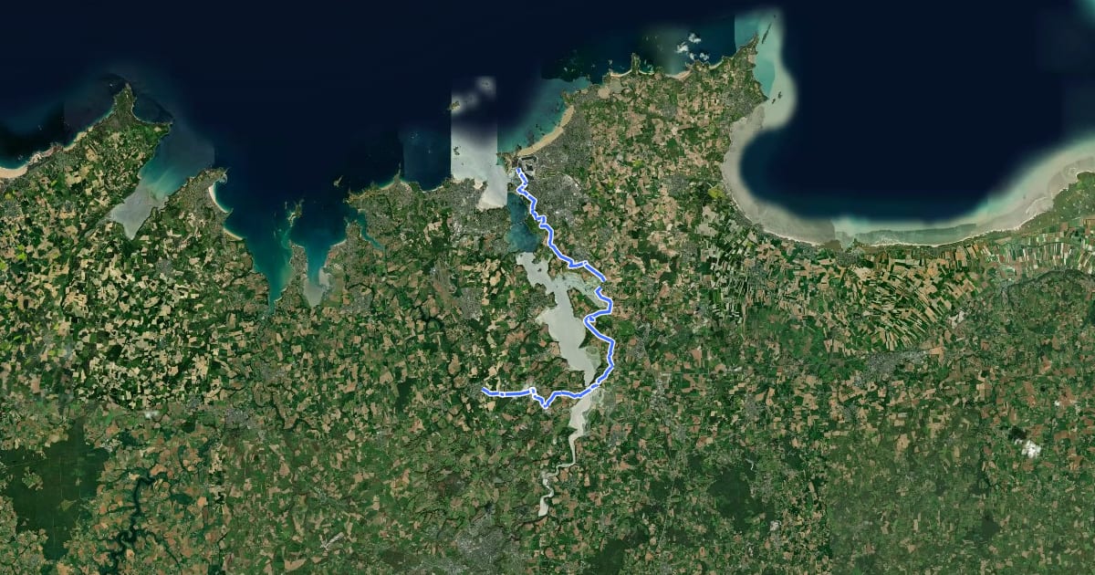 Маршрут EV4 France, Pleslin - Saint-Malo на спутниковом снимке