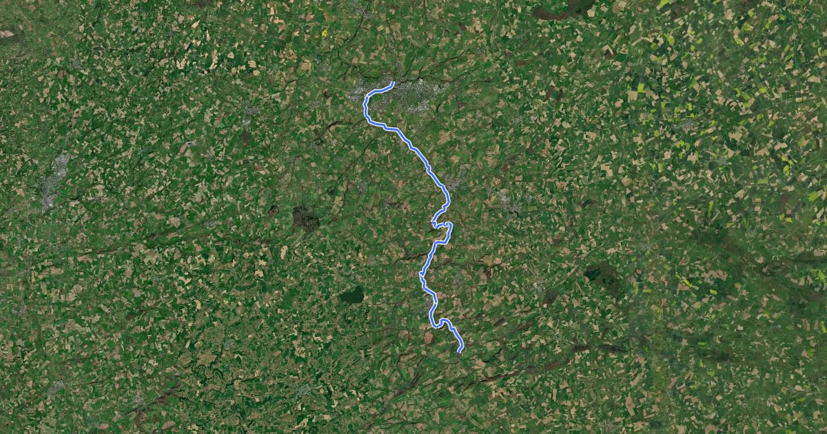 Маршрут EV4 France, Pont-Farcy - Saint-Lô на спутниковом снимке