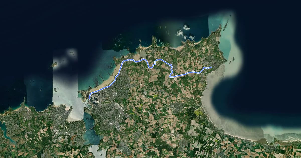 Маршрут EV4 France, Saint-Malo - Cancale на спутниковом снимке
