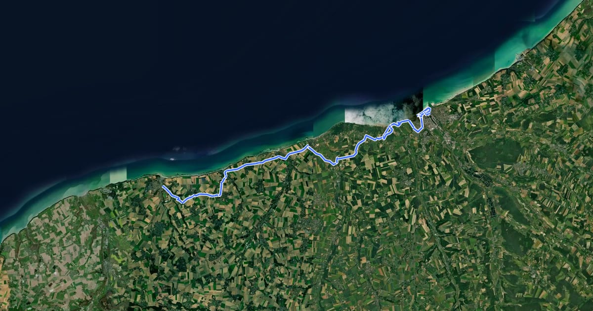 Маршрут EV4 France, Saint-Valéry-en-Caux - Dieppe на спутниковом снимке