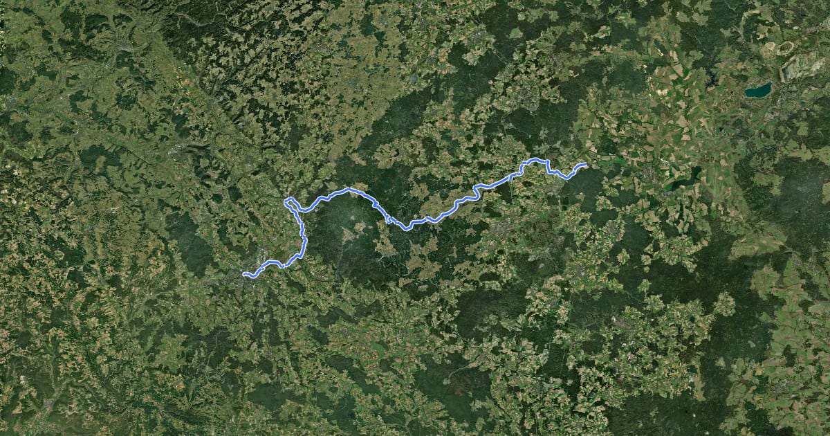 Маршрут EV4 Germany, Bayreuth - border на спутниковом снимке