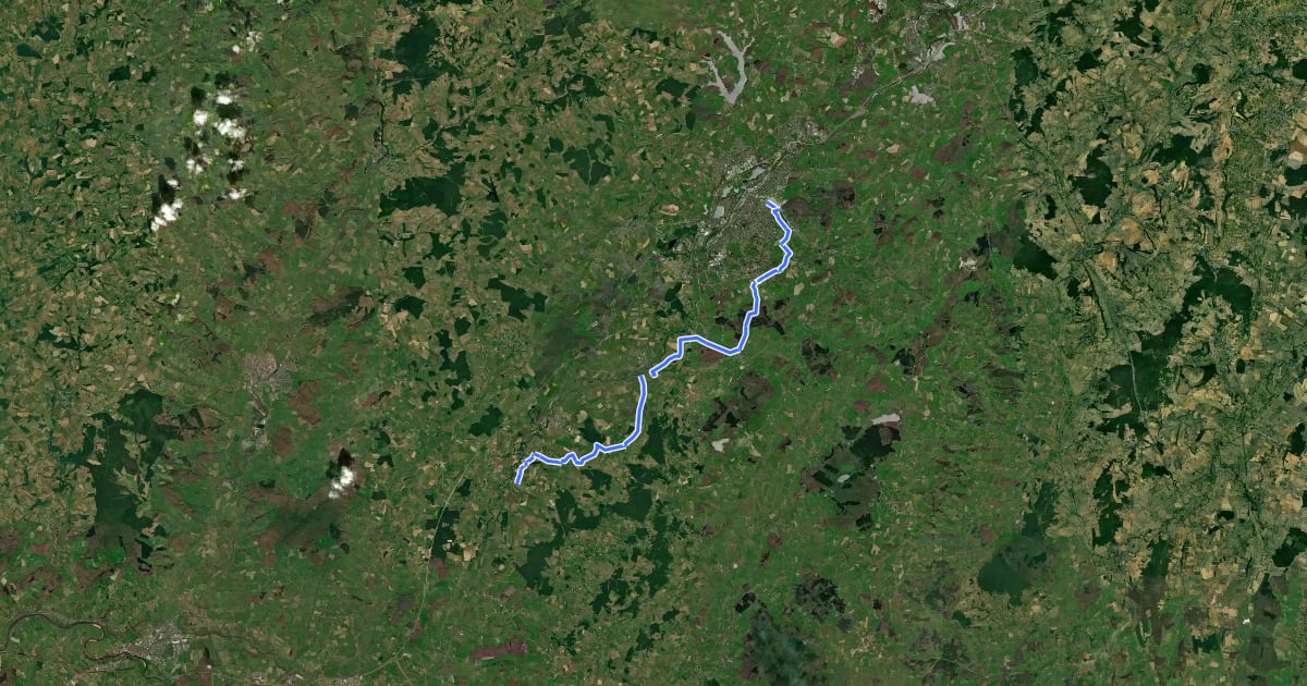 Маршрут EV6 France 22, Palinges – Montceau-les-Mines на спутниковом снимке