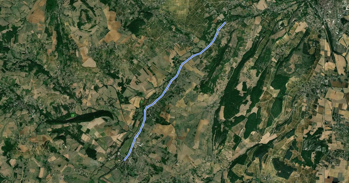 Маршрут EV6 France 25, St-Léger-sur-Dheune – Santenay на спутниковом снимке