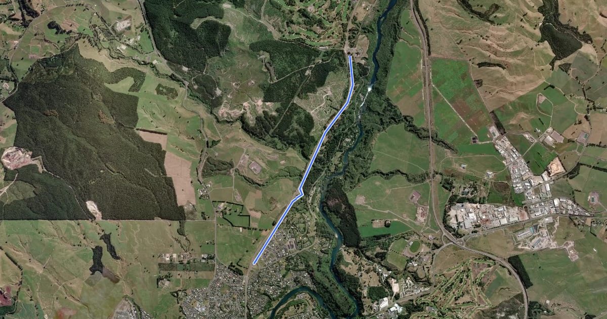 Маршрут Express to Taupo на спутниковом снимке