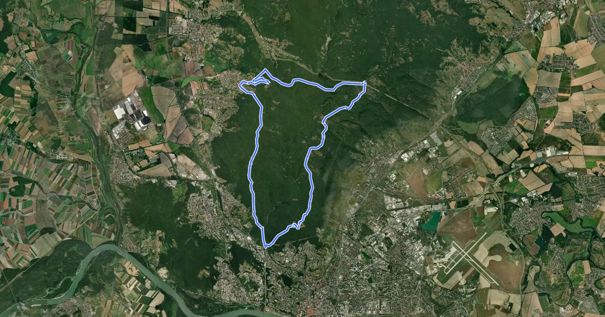 Маршрут Extrémna Krížová Cesta - Bratislava на спутниковом снимке