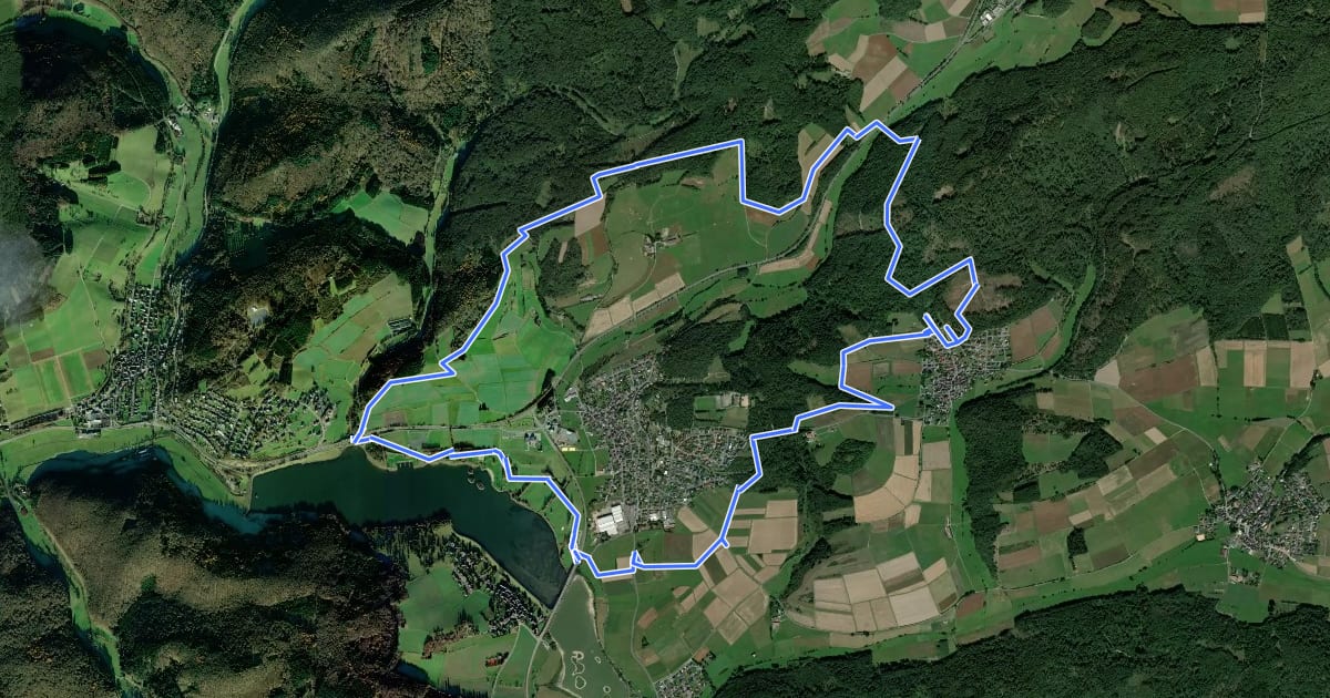 Маршрут Extratour Aartalsee-Panoramaweg на спутниковом снимке