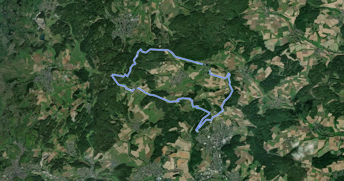 Маршрут Extratour Gladenbacher Berglandring на спутниковом снимке