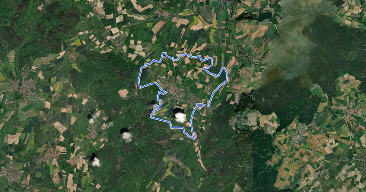 Маршрут Extratour Panoramaweg на спутниковом снимке