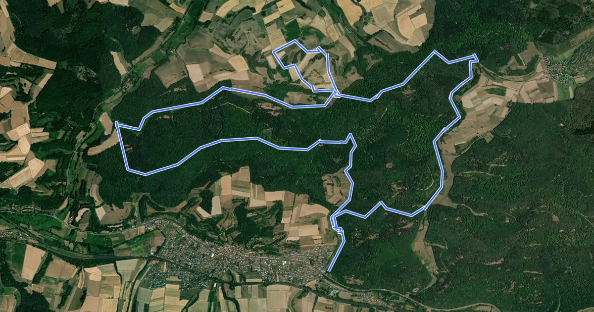Маршрут Extratour Ronshausen на спутниковом снимке