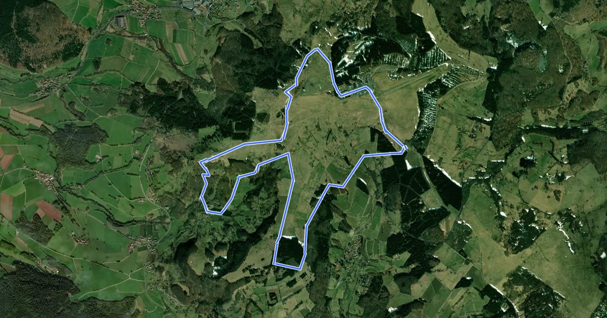 Маршрут Extratour Wasserkuppe на спутниковом снимке