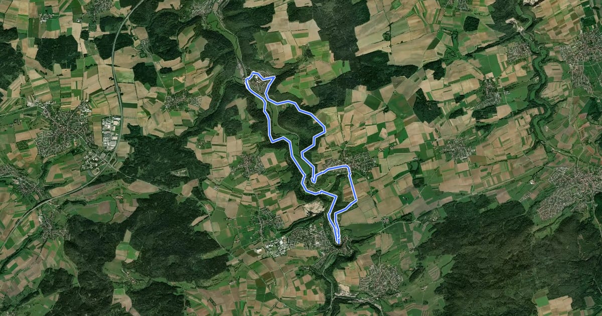 Маршрут Eyachtal-Rundweg на спутниковом снимке