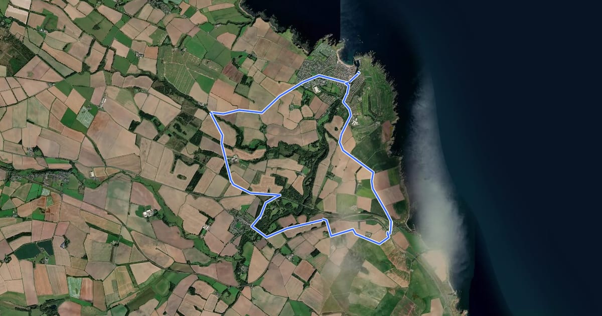 Маршрут Eyemouth Green Route на спутниковом снимке