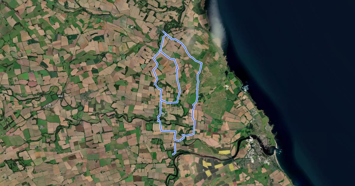 Маршрут Eyemouth Red Route на спутниковом снимке