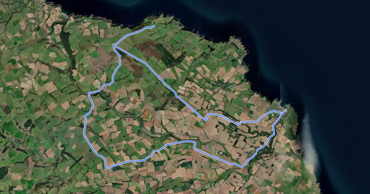 Маршрут Eyemouth Yellow Route на спутниковом снимке