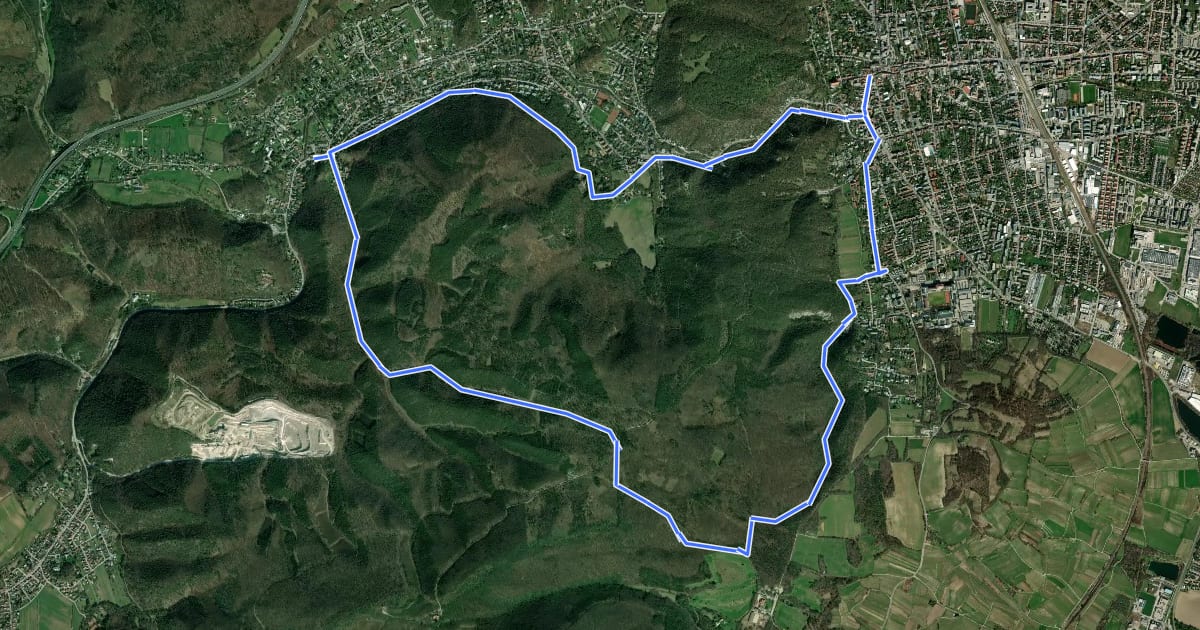 Маршрут Föhrenberge Wanderweg 49 на спутниковом снимке