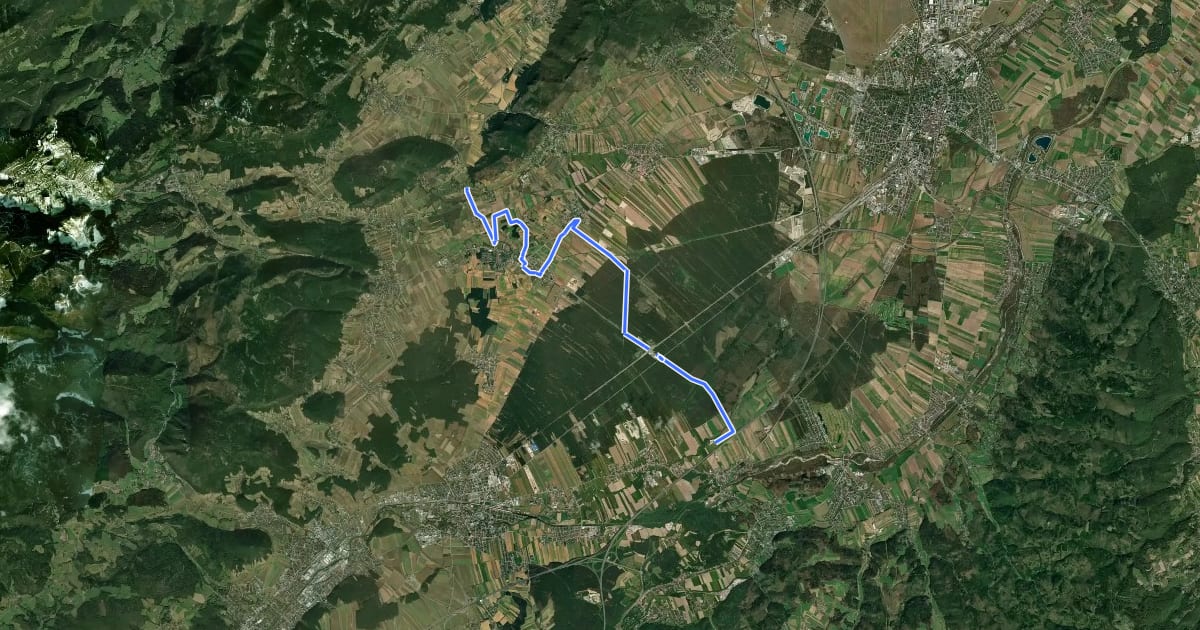 Маршрут Föhrenwald Radwanderweg (Verbindung Schwarzatalweg - Hohe Wandweg) на спутниковом снимке