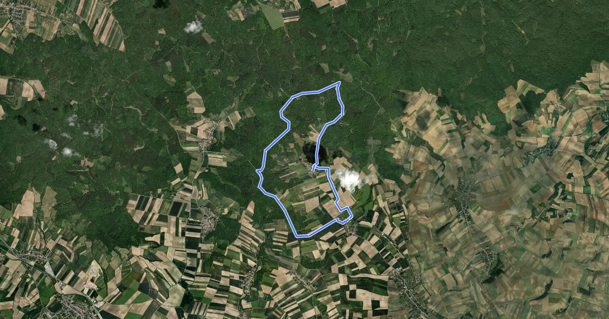 Маршрут Füllersdorfer Waldweg на спутниковом снимке