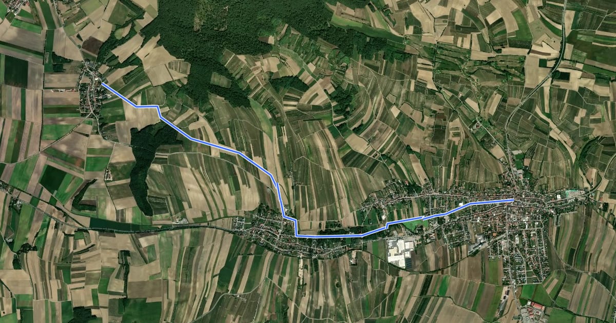 Маршрут Föllimer Weg на спутниковом снимке