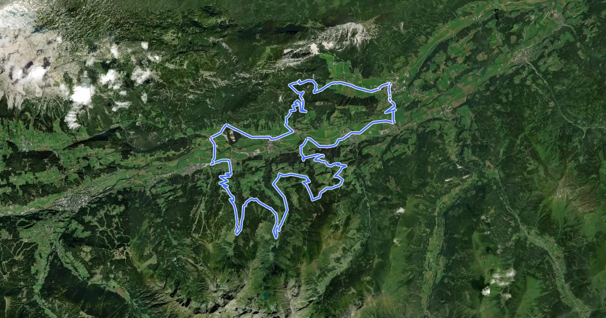 Маршрут Fünf Berge Runde на спутниковом снимке