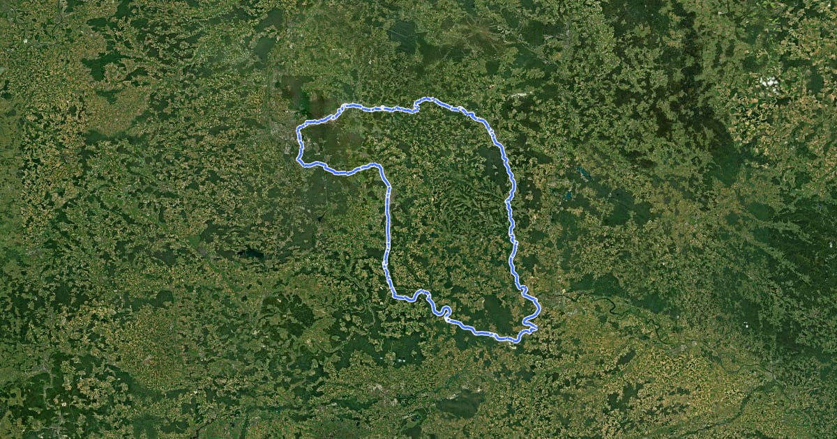 Маршрут Fünf-Flüsse-Radweg (Hauptweg) на спутниковом снимке