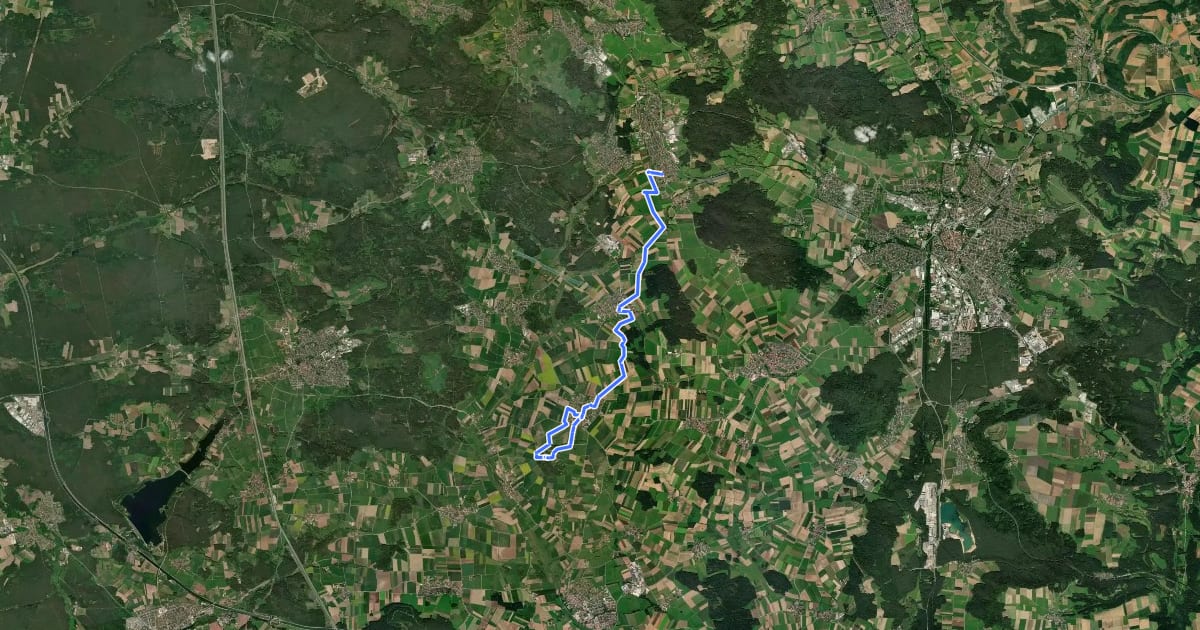 Маршрут Fünf-Kirchen-Weg на спутниковом снимке