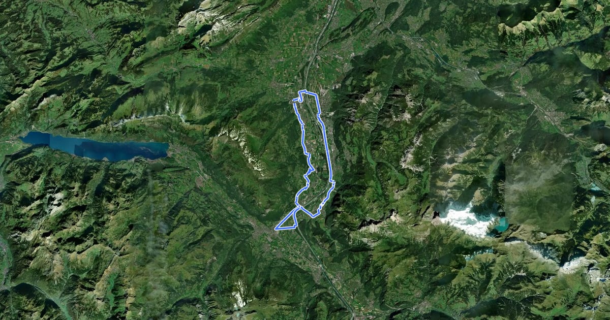 Маршрут Fünf Schlössertour на спутниковом снимке