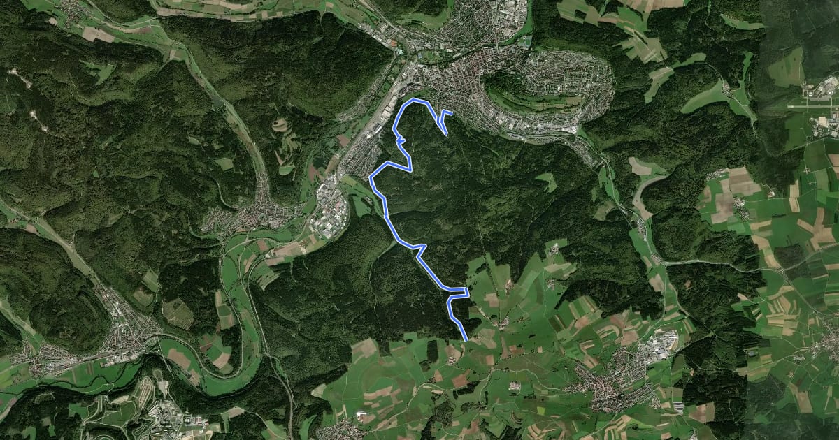Маршрут Fünftälerweg на спутниковом снимке