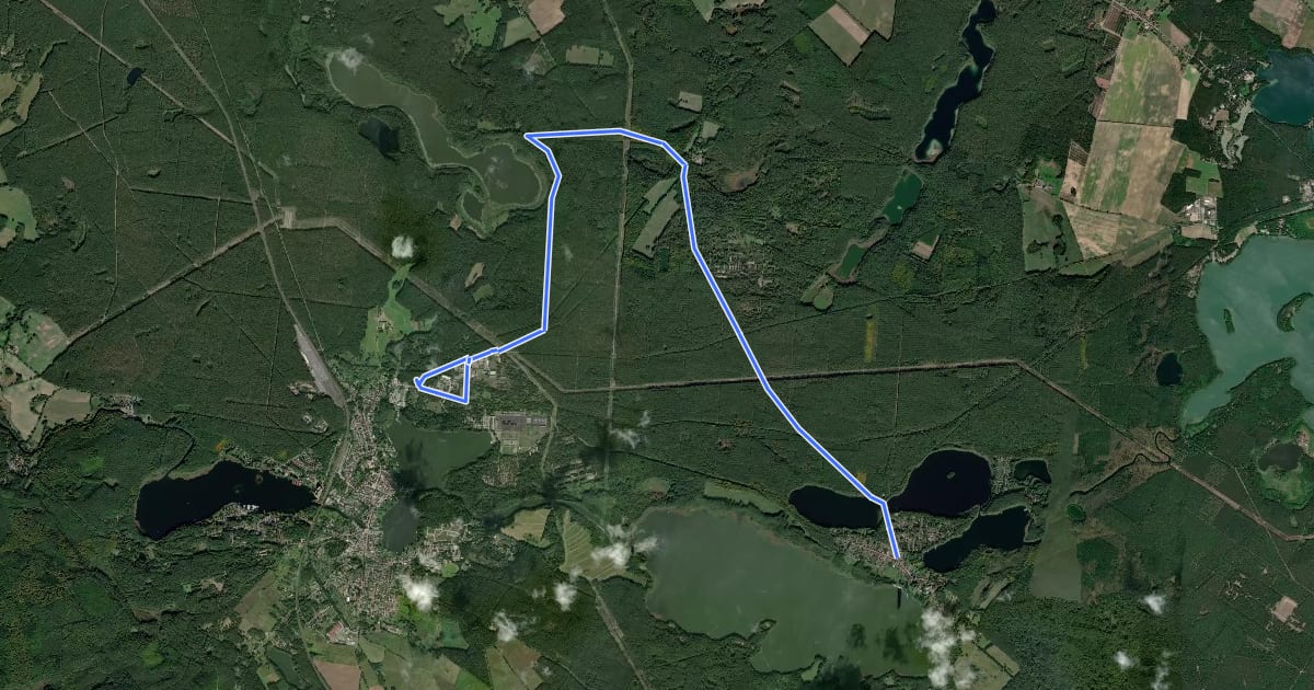 Маршрут Fürstenberg (52) - Himmelpfort (53) на спутниковом снимке