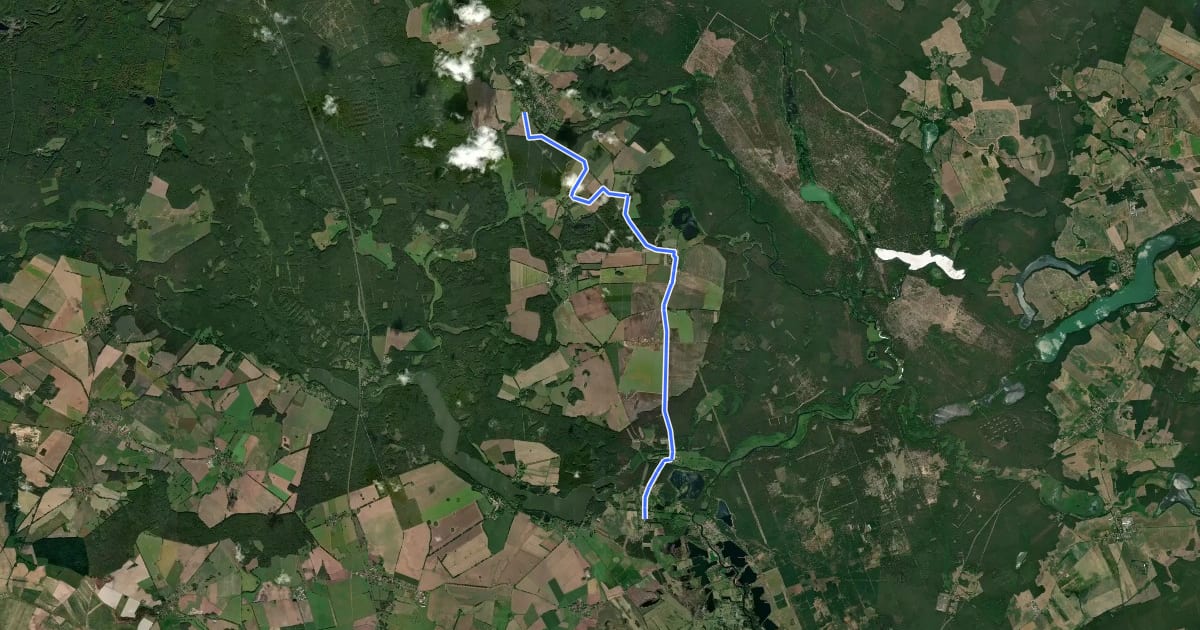 Маршрут Fürstenberg (55) - Zehdenick (94) на спутниковом снимке