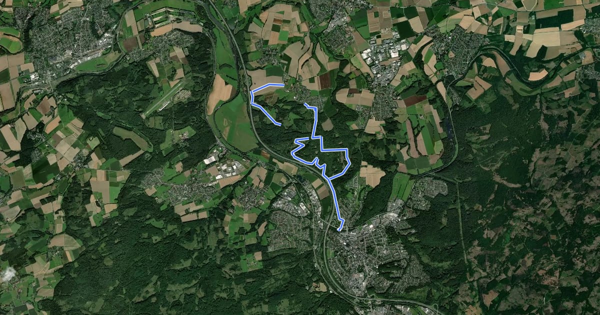 Маршрут Fürstenberg-Rundweg bei Neheim Dreieck на спутниковом снимке