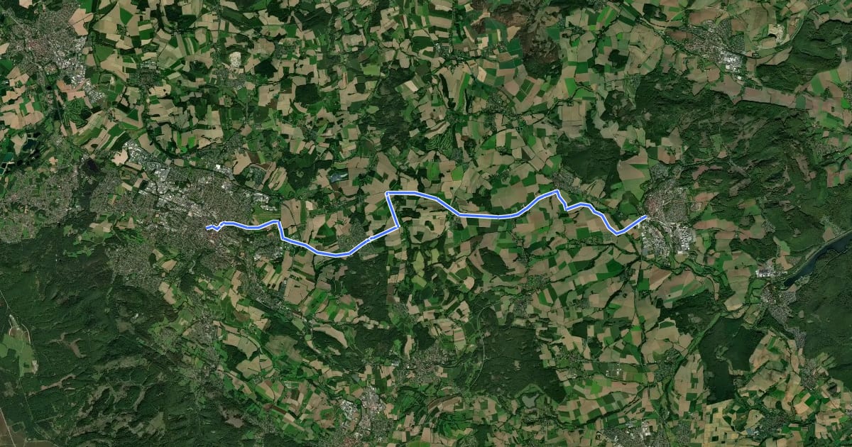 Маршрут Fürstenroute Lippe (Ergänzungsroute blau), Abschnitt Detmold / Blomberg на спутниковом снимке