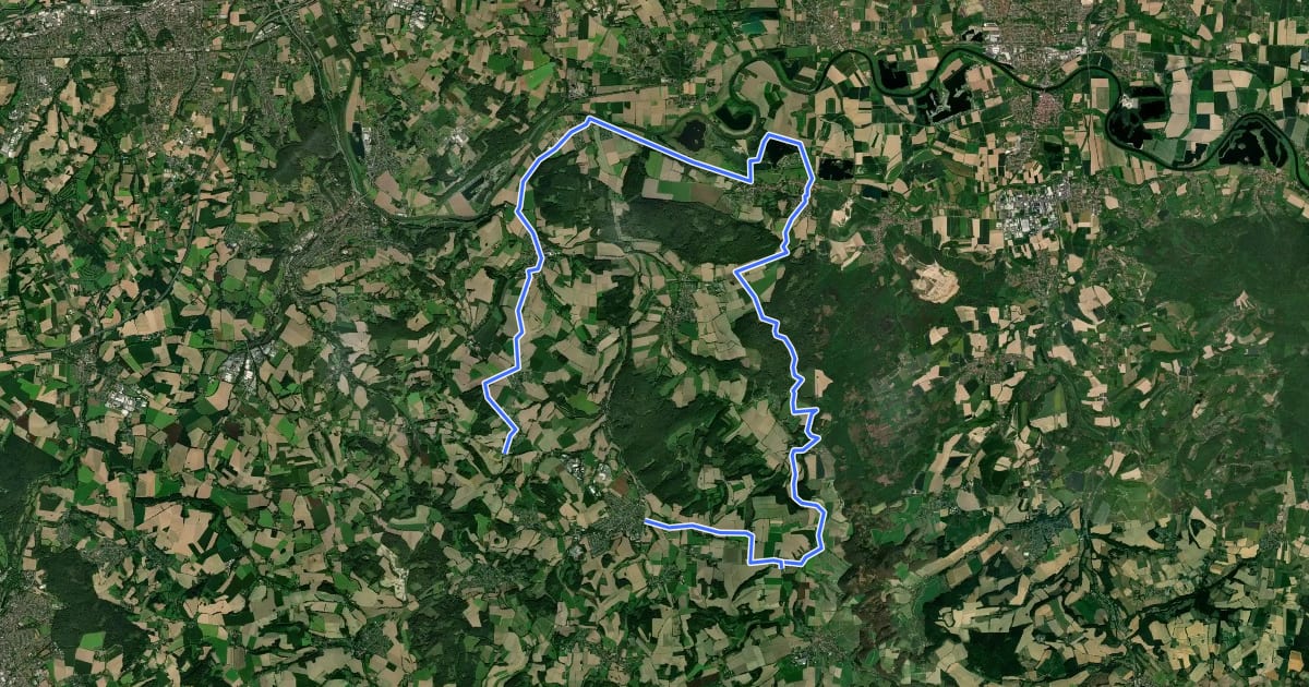 Маршрут Fürstenroute Lippe (Ergänzungsroute blau), Abschnitt Harkemissen-Hohenhausen. на спутниковом снимке