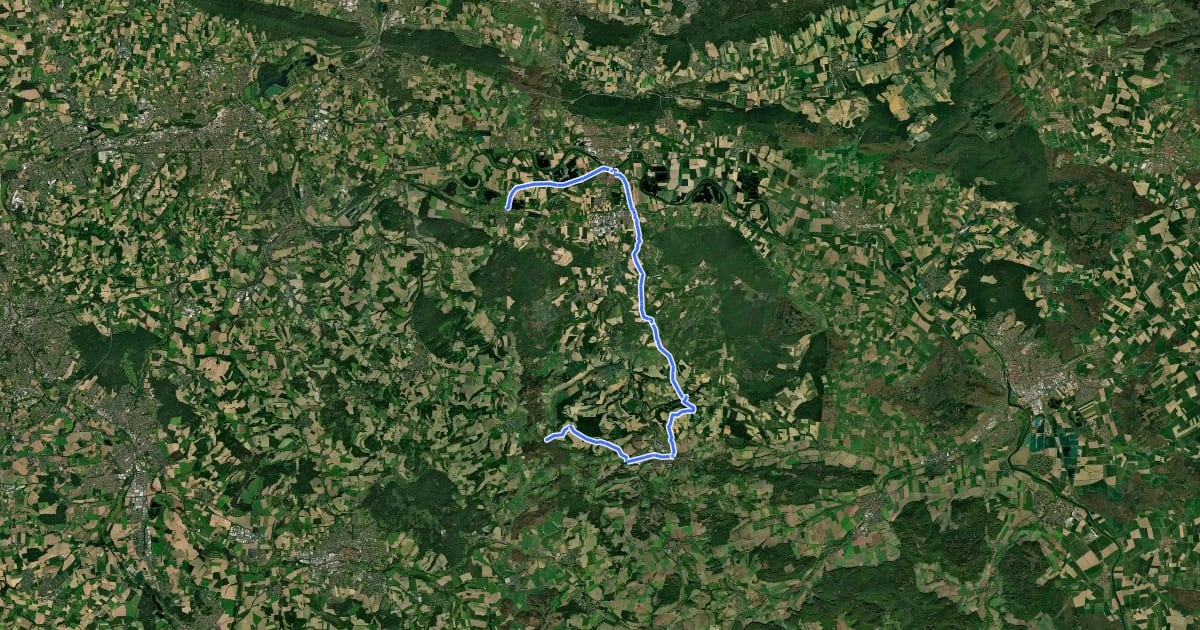 Маршрут Fürstenroute Lippe (Ergänzungsroute blau), Abschnitt Stemmen-Grennerberg. на спутниковом снимке