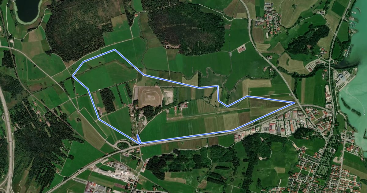 Маршрут Füssen nörtlich bis Schorenhof (Rundloipe) на спутниковом снимке