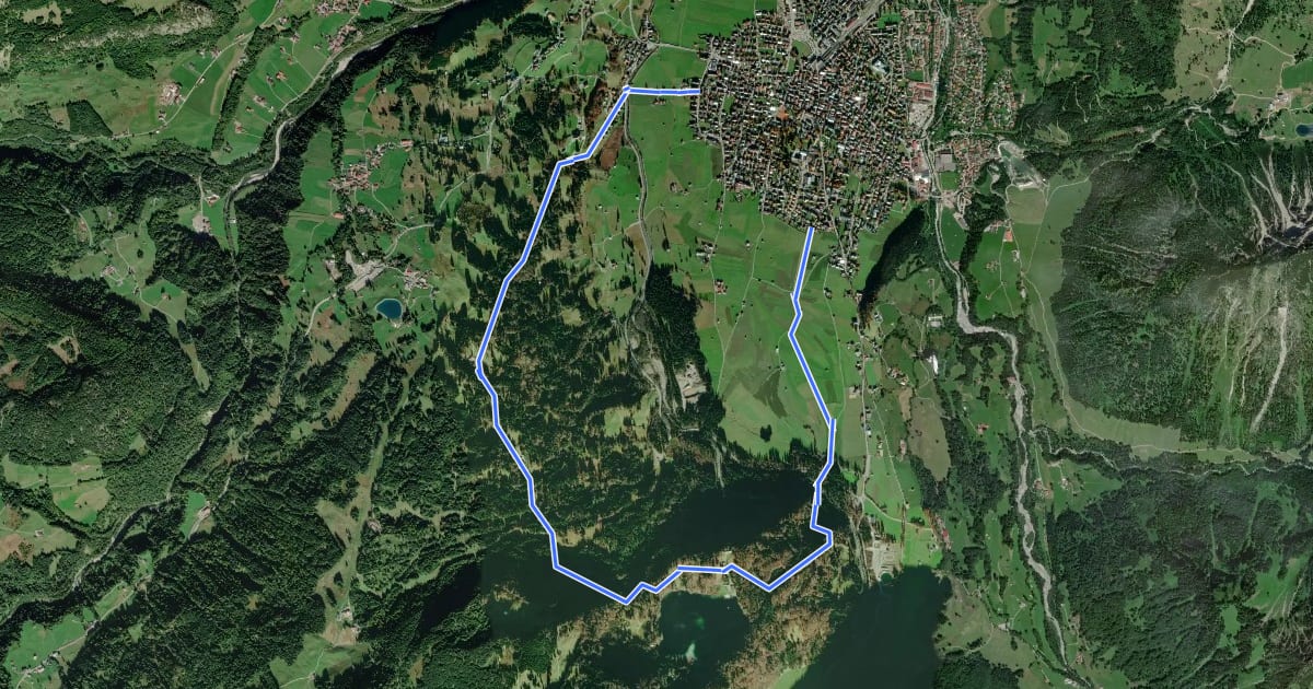 Маршрут F - Winterwanderung zum Freibergsee на спутниковом снимке