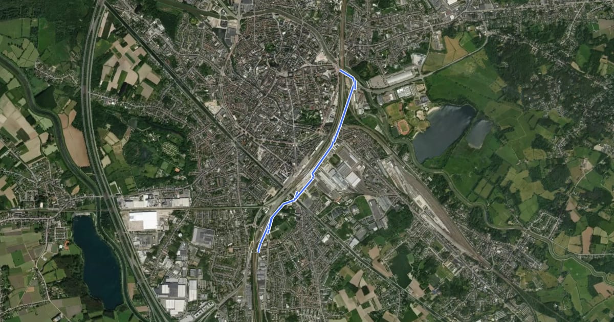 Маршрут F1 Fietssnelweg Station Mechelen на спутниковом снимке