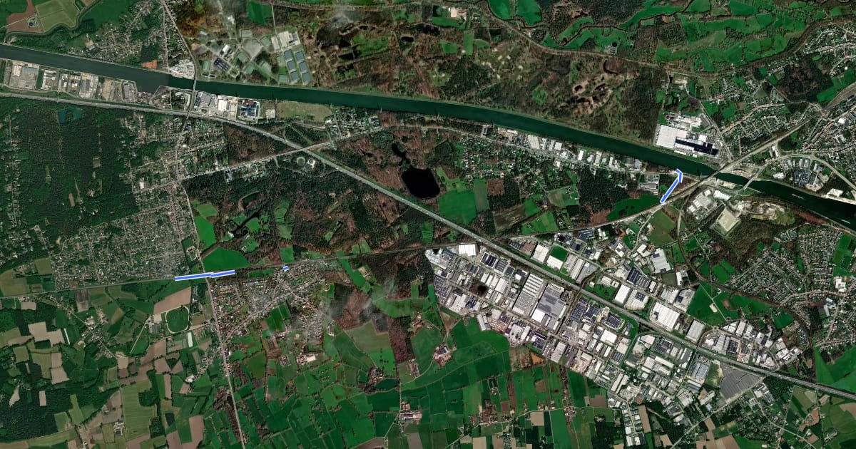 Маршрут F103 Fietssnelweg Bouwel - Herentals на спутниковом снимке