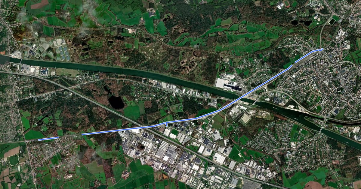 Маршрут F103 Fietssnelweg Bouwel - Herentals (wenslijn) на спутниковом снимке