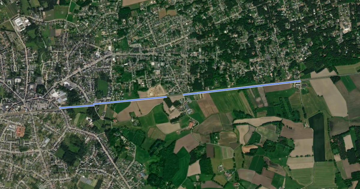 Маршрут F103 Fietssnelweg Nijlen - Bouwel (wenslijn) на спутниковом снимке