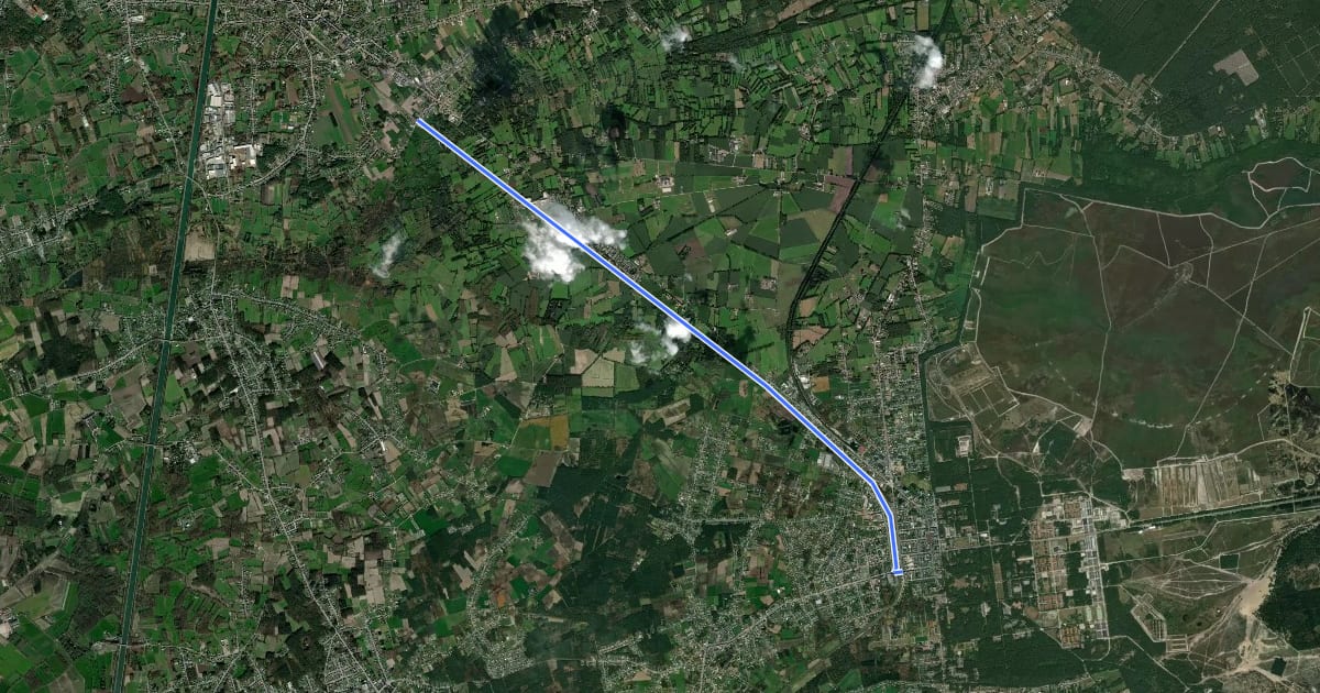 Маршрут F105 Fietssnelweg Balen (Schoor) - Leopoldsburg (wenslijn) на спутниковом снимке