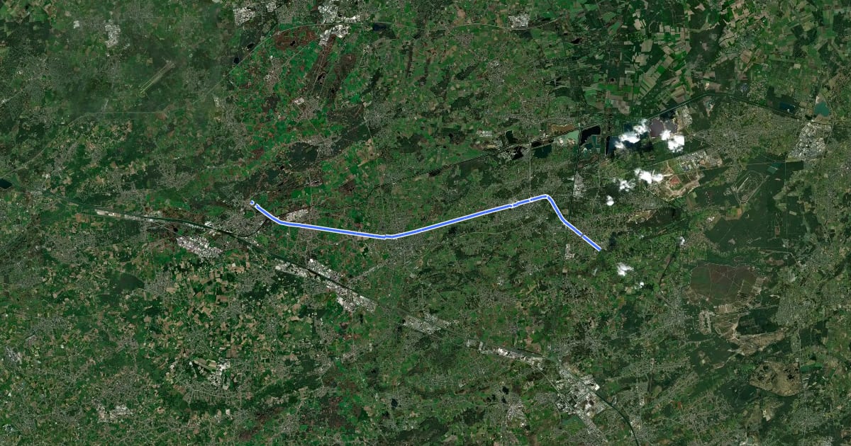 Маршрут F105 Fietssnelweg Herentals - Balen (Schoor) на спутниковом снимке