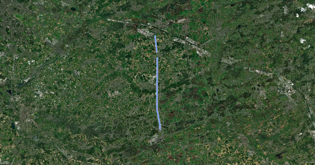 Маршрут F106 Fietssnelweg Aarschot - Herentals (E313) на спутниковом снимке