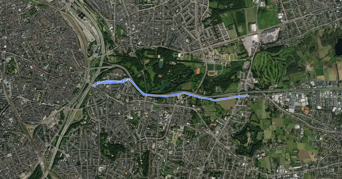 Маршрут F107 Fietssnelweg Antwerpen-Ranst на спутниковом снимке