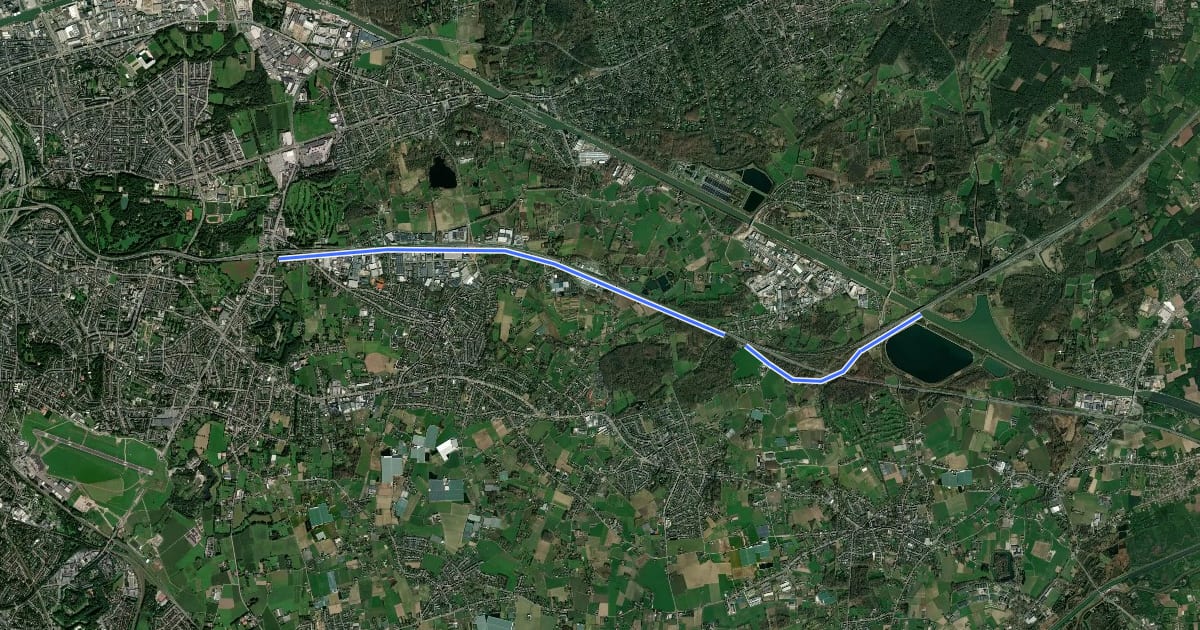 Маршрут F107 Fietssnelweg Antwerpen-Ranst (wenslijn) на спутниковом снимке