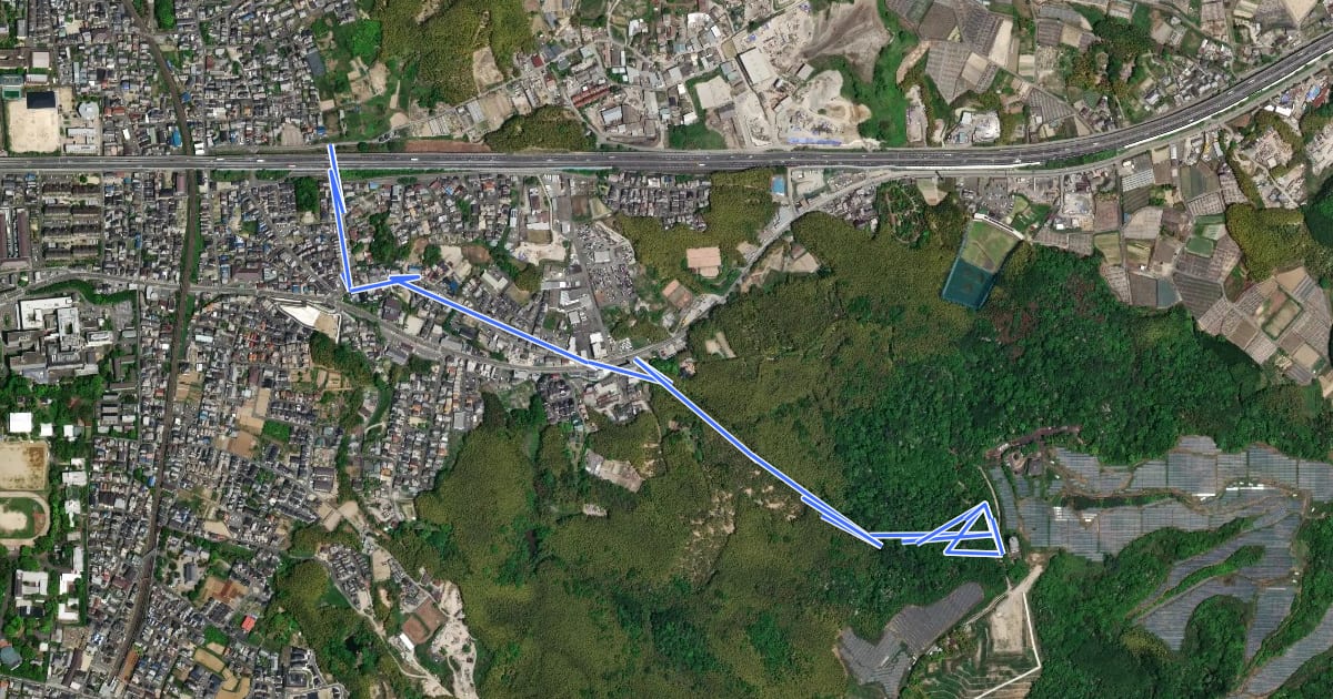 Маршрут 京都一周トレイル東山コース F18:F25 на спутниковом снимке